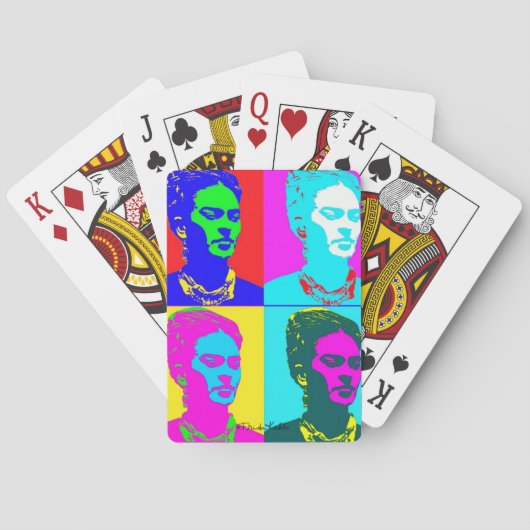 Frida Kahlo geïnspireerd portret Pokerkaarten (Achterkant)