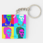 Frida Kahlo geïnspireerd portret Sleutelhanger (Achterkant)