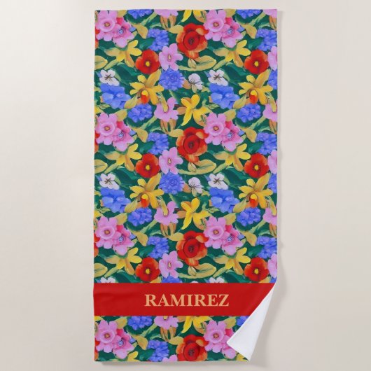 Frida Kahlo geïnspireerde strandlaken (Voorkant)