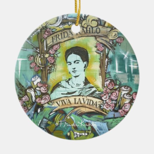 Frida Kahlo Graffiti Keramisch Ornament (Voorkant)
