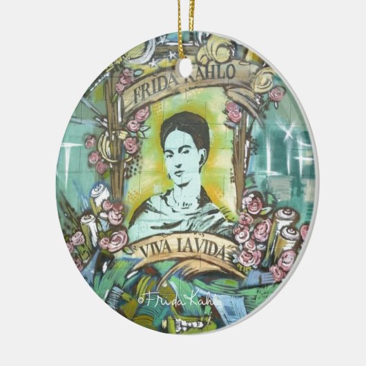 Frida Kahlo Graffiti Keramisch Ornament (Links)