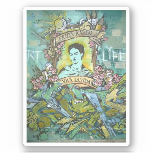 Frida Kahlo Graffiti Sticker (Voorkant)