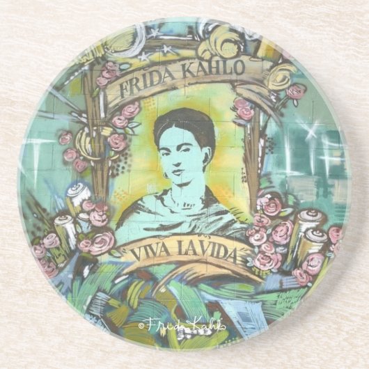 Frida Kahlo Graffiti Zandsteen Onderzetter (Voorkant)