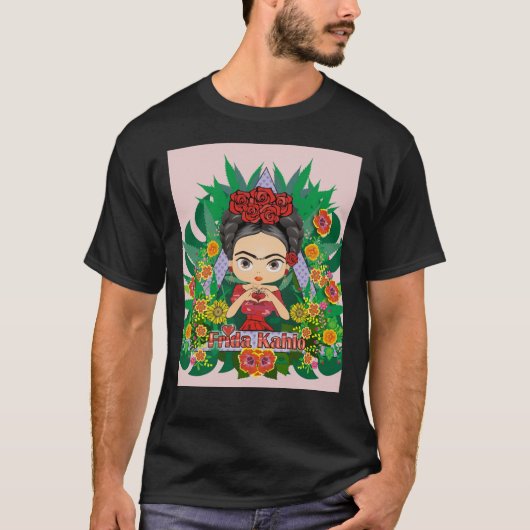Frida Kahlo hartbloemen esthetisch Grafisch T-Shir T-shirt (Voorkant)