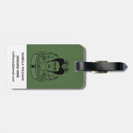 Frida Kahlo | Heroína Bagagelabel (Achterkant horizontaal)