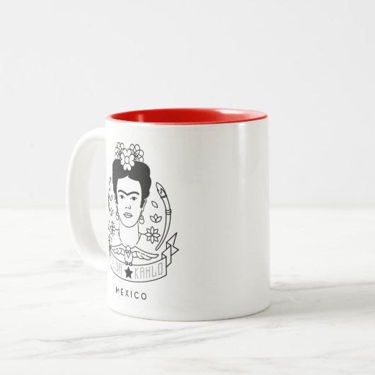 Frida Kahlo | Heroína Tweekleurige Koffiemok (Voorkant links)