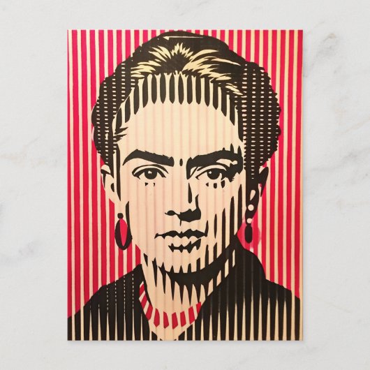 Frida Kahlo in BAUHAUS optische illusie stijl Briefkaart (Voorkant)