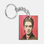 Frida Kahlo in BAUHAUS optische illusie stijl Sleutelhanger (Voorkant Links)