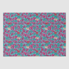 Frida Kahlo in Roze Bougainvillea Tissuepapier