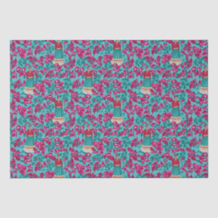 Frida Kahlo in Roze Bougainvillea Tissuepapier