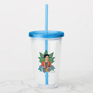 Frida Kahlo Kleurrijke Floral Graphic Acryl Drinkbeker
