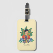Frida Kahlo Kleurrijke Floral Graphic Bagagelabel (Voorkant (verticaal))