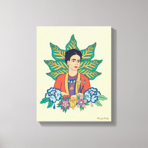 Frida Kahlo Kleurrijke Floral Graphic Canvas Afdruk