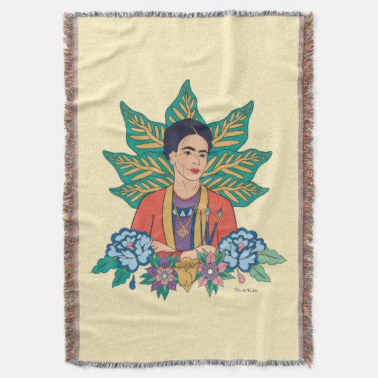 Frida Kahlo Kleurrijke Floral Graphic Deken (Voorkant Verticaal)