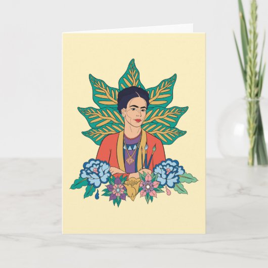 Frida Kahlo Kleurrijke Floral Graphic Kaart (Voorkant)