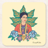 Frida Kahlo Kleurrijke Floral Graphic Kartonnen Onderzetters (Voorkant)