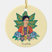 Frida Kahlo Kleurrijke Floral Graphic Keramisch Ornament (Voorkant)
