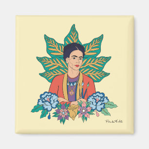 Frida Kahlo Kleurrijke Floral Graphic Magneet