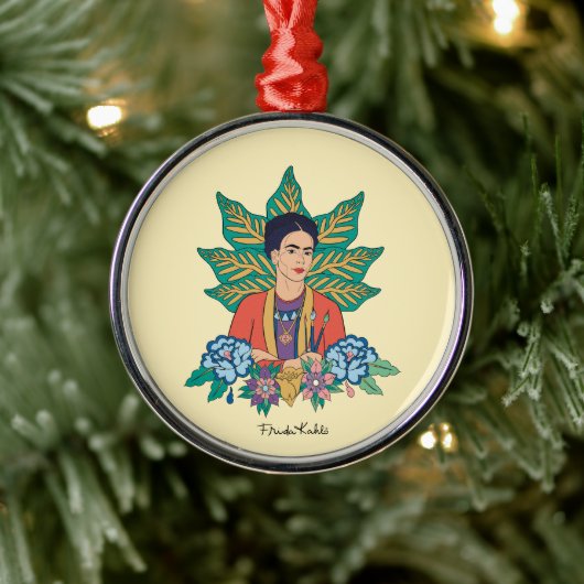 Frida Kahlo Kleurrijke Floral Graphic Metalen Ornament (Boom)