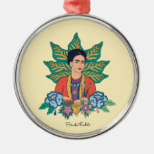 Frida Kahlo Kleurrijke Floral Graphic Metalen Ornament (Voorkant)
