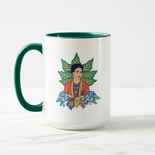 Frida Kahlo Kleurrijke Floral Graphic Mok (Links)