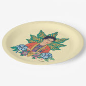 Frida Kahlo Kleurrijke Floral Graphic Papieren Bordje (Gekanteld)