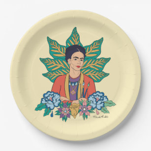 Frida Kahlo Kleurrijke Floral Graphic Papieren Bordje