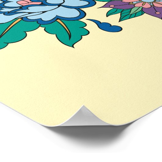 Frida Kahlo Kleurrijke Floral Graphic Poster (Hoek)