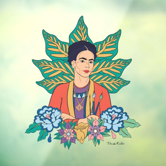 Frida Kahlo Kleurrijke Floral Graphic Raamsticker (Vel 3)