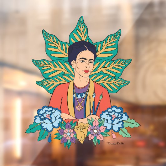 Frida Kahlo Kleurrijke Floral Graphic Raamsticker (Vel 2)