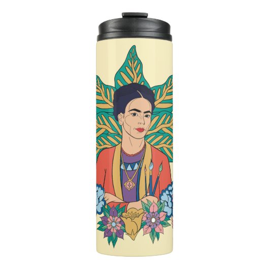 Frida Kahlo Kleurrijke Floral Graphic Thermosbeker (Voorkant)