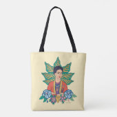 Frida Kahlo Kleurrijke Floral Graphic Tote Bag (Achterkant)