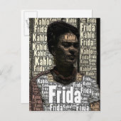 Frida Kahlo Lettering Portrait Briefkaart (Voorkant / Achterkant)