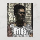 Frida Kahlo Lettering Portrait Briefkaart (Voorkant)