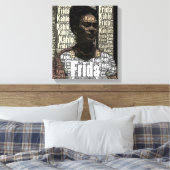 Frida Kahlo Lettering Portrait Canvas Afdruk (Insitu (Slaapkamer))