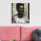Frida Kahlo Lettering Portrait Canvas Afdruk (Insitu (Woonkamer))