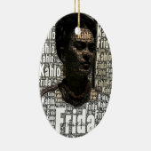 Frida Kahlo Lettering Portrait Keramisch Ornament (Rechts)