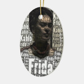 Frida Kahlo Lettering Portrait Keramisch Ornament (Links)