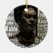Frida Kahlo Lettering Portrait Keramisch Ornament (Voorkant)