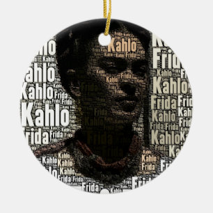 Frida Kahlo Lettering Portrait Keramisch Ornament