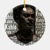Frida Kahlo Lettering Portrait Keramisch Ornament (Achterkant)