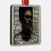 Frida Kahlo Lettering Portrait Metalen Ornament (Rechts)