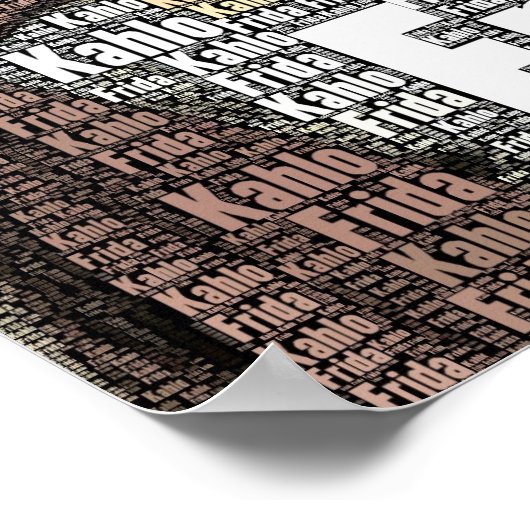 Frida Kahlo Lettering Portrait Poster (Hoek)