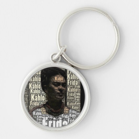 Frida Kahlo Lettering Portrait Sleutelhanger (Voorkant)