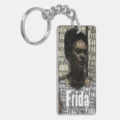 Frida Kahlo Lettering Portrait Sleutelhanger (Voorkant Links)