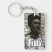 Frida Kahlo Lettering Portrait Sleutelhanger (Voorkant)