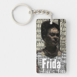 Frida Kahlo Lettering Portrait Sleutelhanger