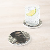 Frida Kahlo Lettering Portrait Zandsteen Onderzetter (Zijkant)