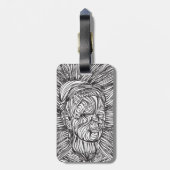 Frida Kahlo Lines Portrait Bagagelabel (Achterkant verticaal)