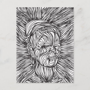 Frida Kahlo Lines Portrait Briefkaart